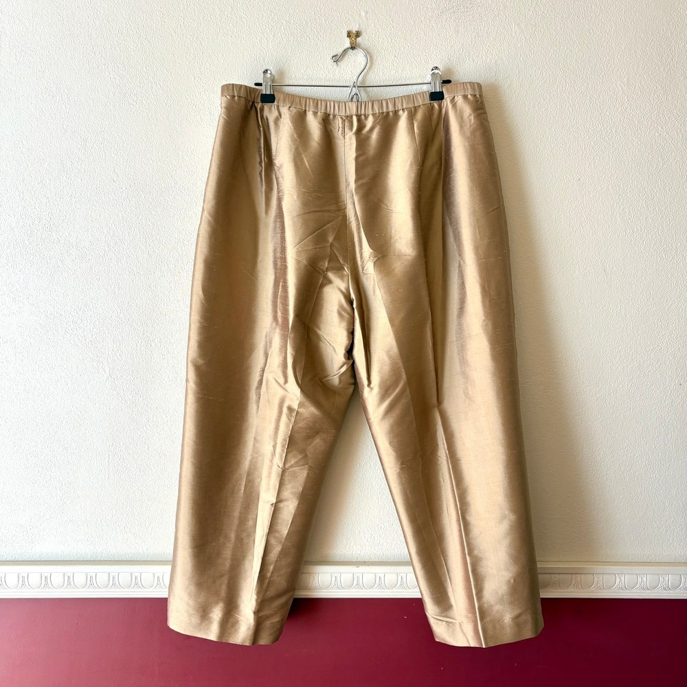 New Coldwater Creek 100% Silk Dupioni Ankle Pants Size 18W Lined NWT Chic Dressy - Picture 2 of 9